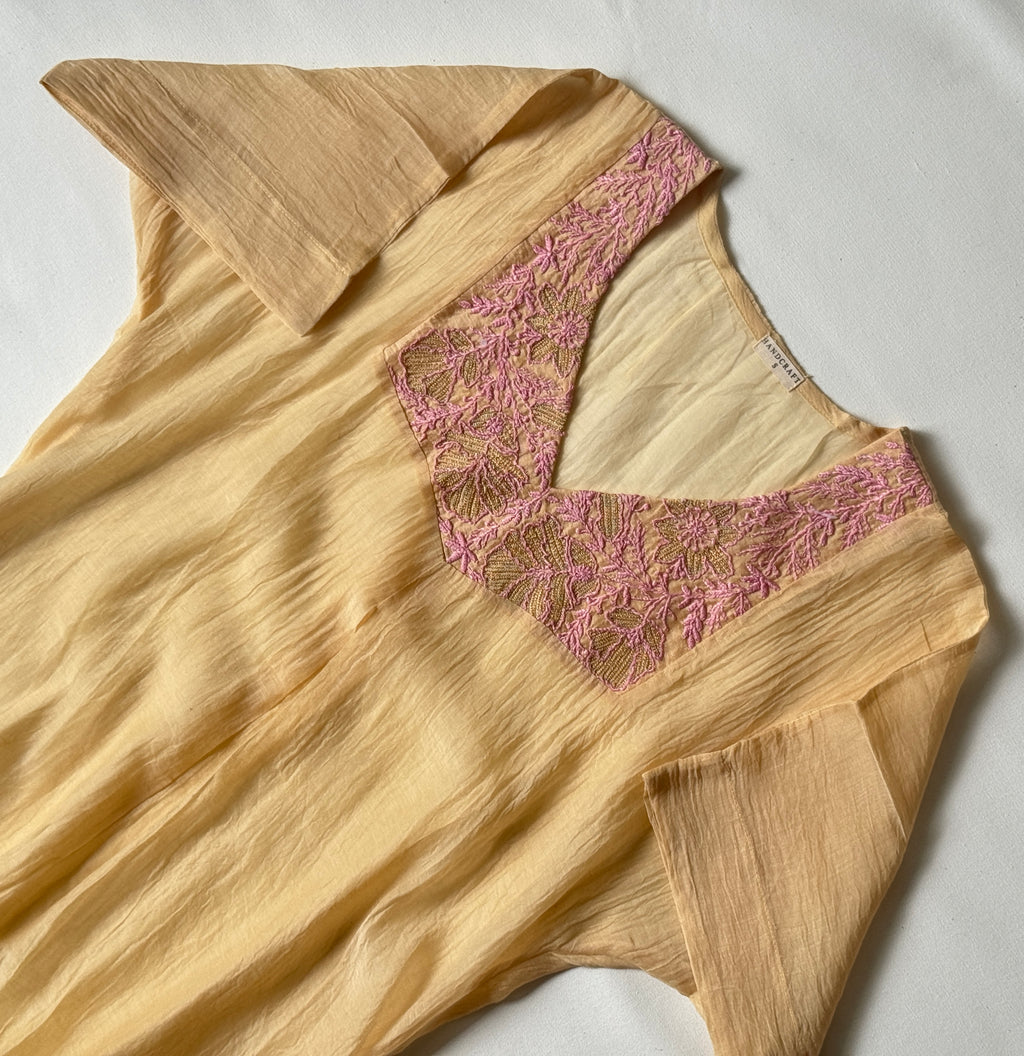 Naazé | The Art of Chikankari (Pastel Yellow)