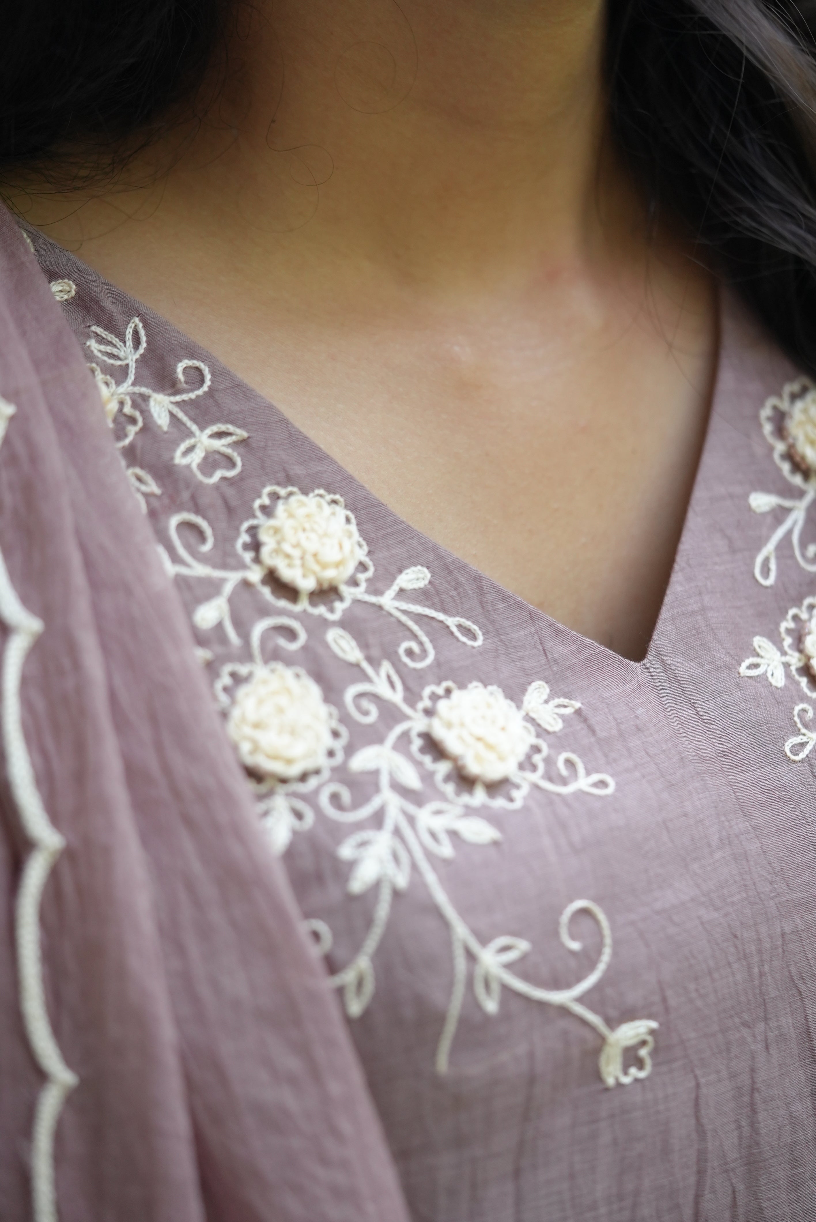 Smoky Lavender Kurta Set | Party wear