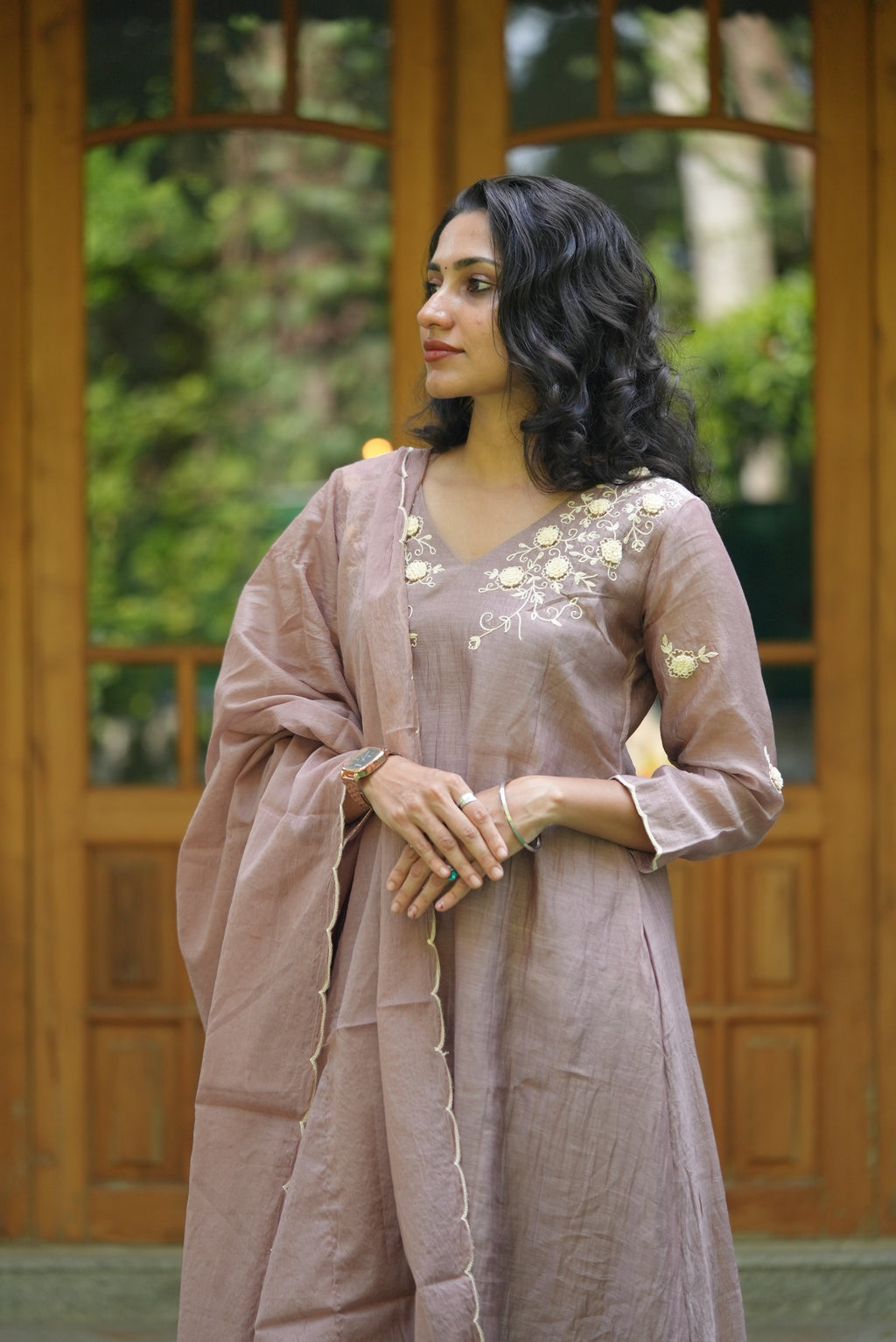 Smoky Lavender Kurta Set | Party wear